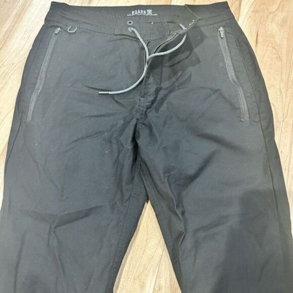 ROARK Mens Pants Size 28 Black Pant Slim Straight Leg Travel Drawstring - Picture 2 of 9